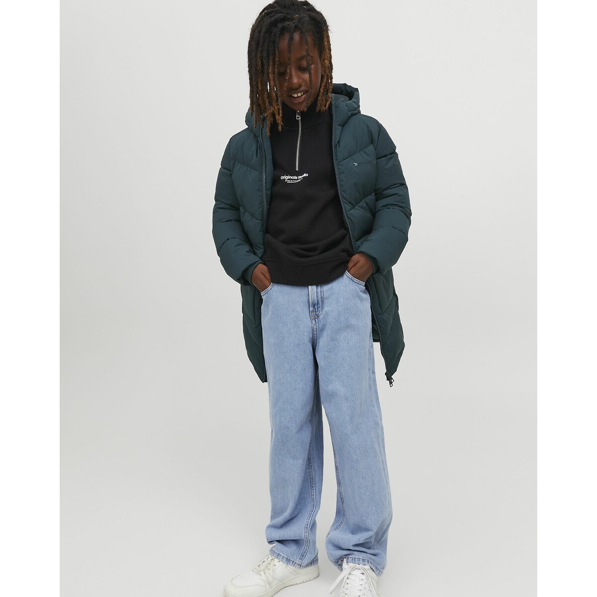 Jean forme baggy bleu denim clair, JACK & JONES JUNIOR