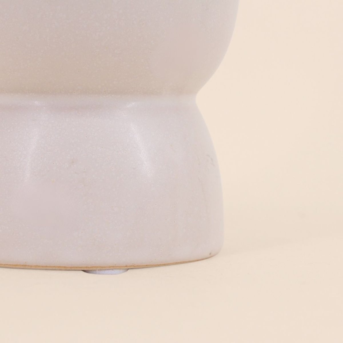 Lot de 2 photophores en céramique 11x8cm beige, ORNAMI
