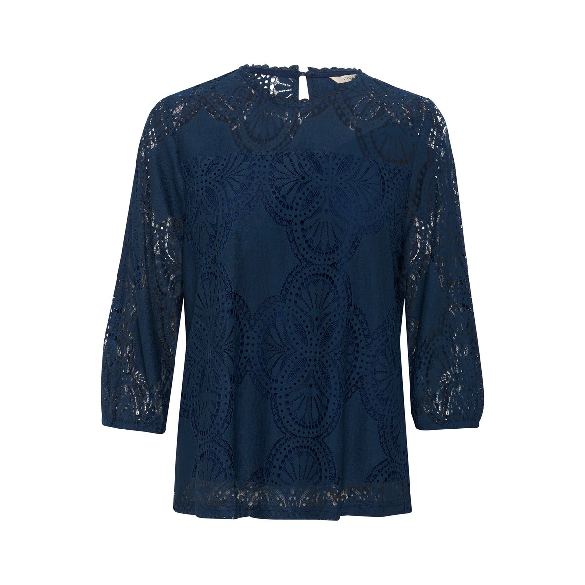 Blouse with short sleeve bleu navy blazer, CREAM