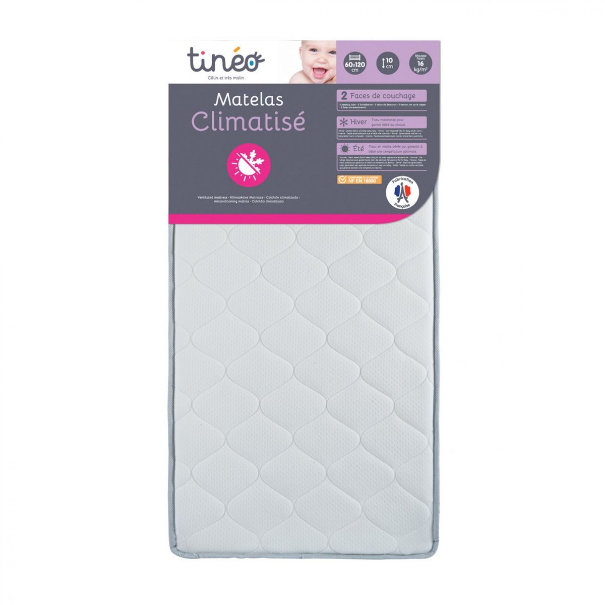 Matelas climatisé blanc, TINEO