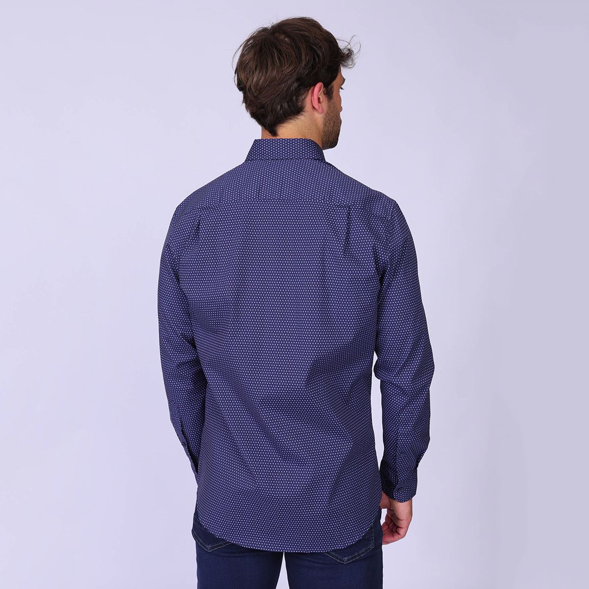 Chemise micro-motifs Hansel bleu marine, MISE AU GREEN