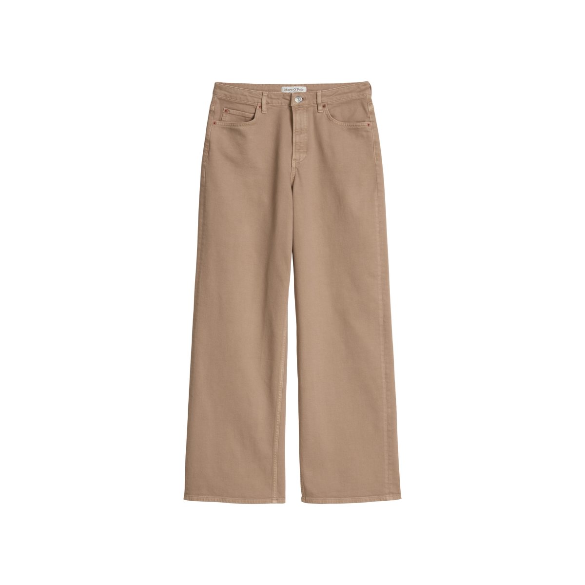 Jeans modèle Tolva large en coton organique mélangé stretch marron, MARC O'POLO