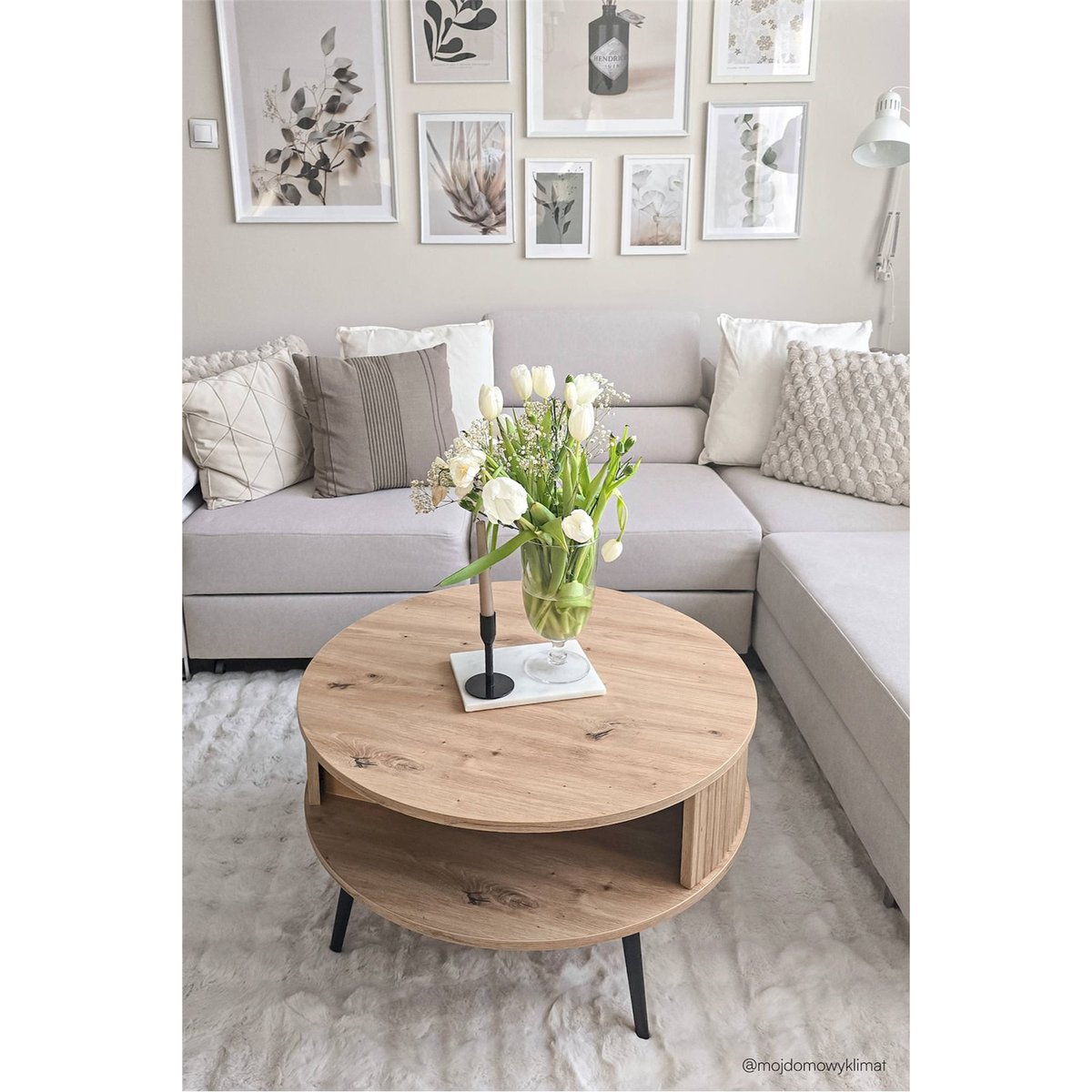 Table basse ronde collection PIVIANO noir mat, RECOLLECTION