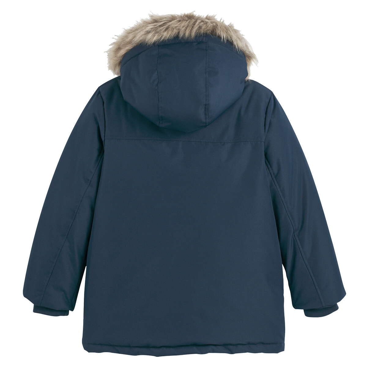 Warm Hooded Parka with Sherpa Lining navy blue, LA REDOUTE COLLECTIONS