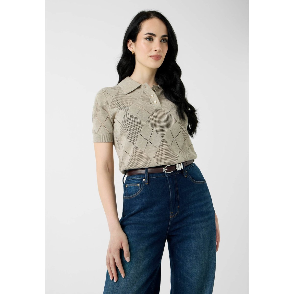 Pull En Mélange De Laine marron, GUESS