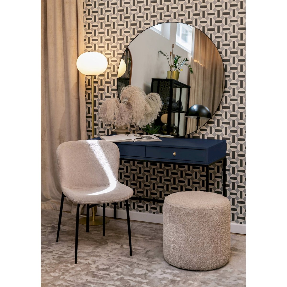 Coiffeuse contemporaine collection MONNE bleu nuit, RECOLLECTION