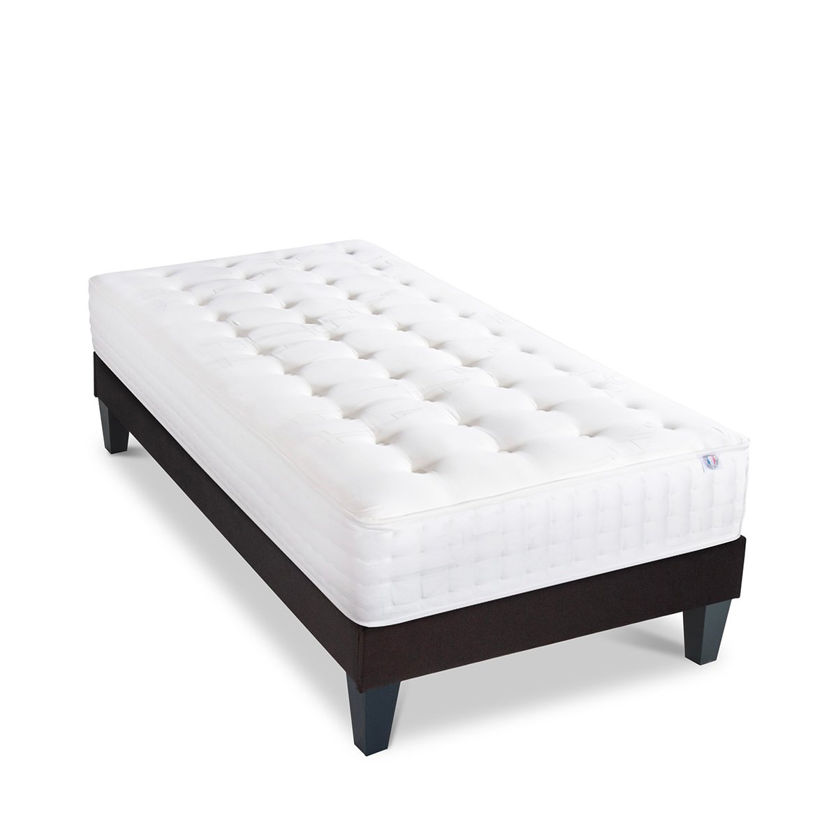 Ensemble Châtelet 140x200 cm Matelas Mousse + Sommier Bois blanc, BELLECOUR