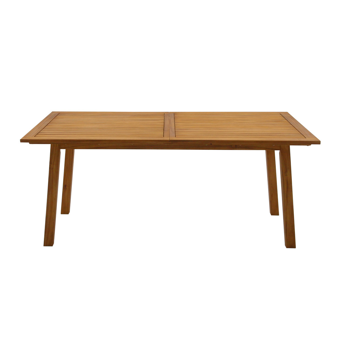 Table de jardin extensible rallonges intégrées en bois massif L180-240 cm MAYEL naturel, MILIBOO