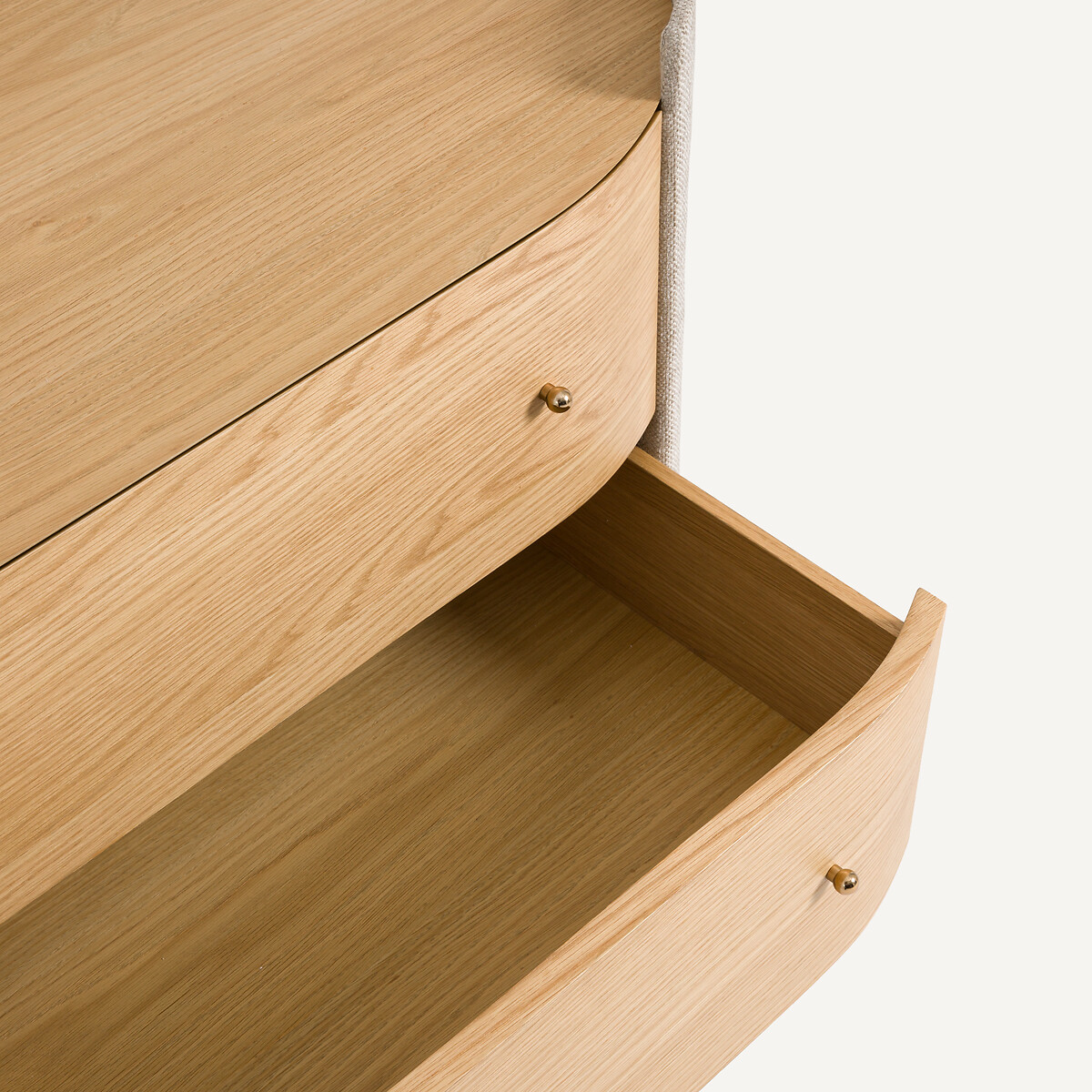 Commode 3 tiroirs, plaqué chêne et tissu, Firmo chêne naturel, AM.PM