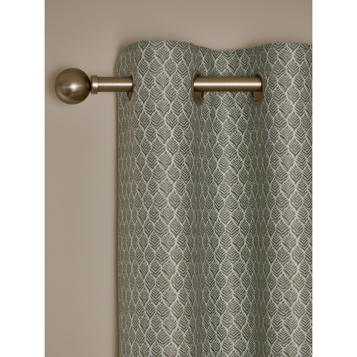 Rideaux doublés jacquard à œillets/feuilles vert, NEXT