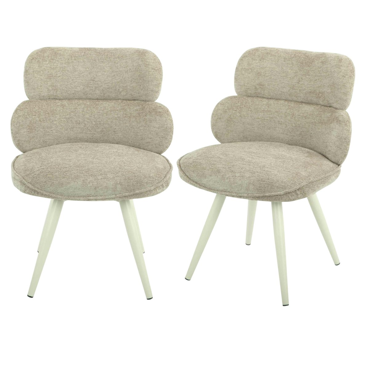 Chaise en tissu, dossier stucturé (lot de 2) CORTINA taupe, PIER IMPORT