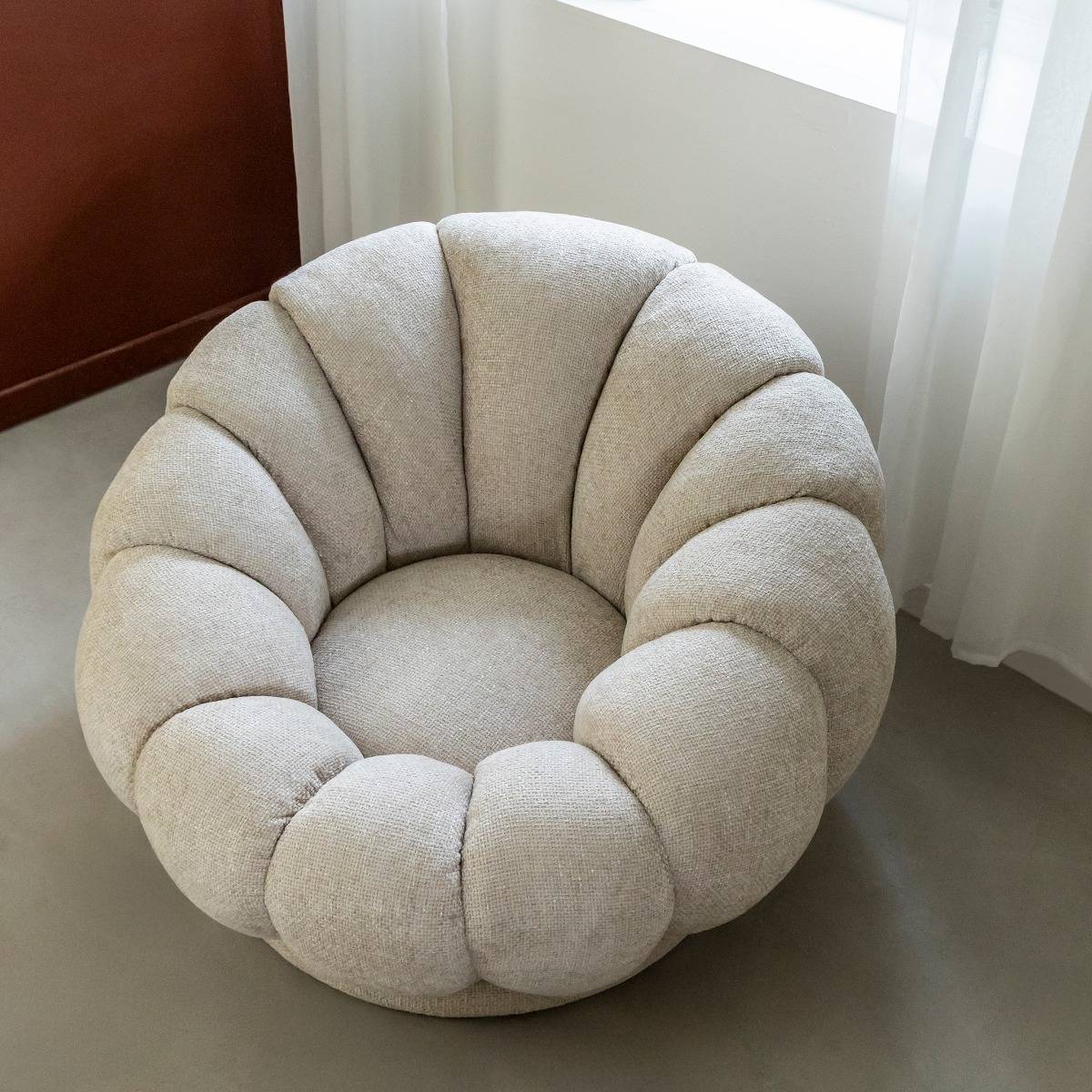 Fauteuil nuage en tissu HÉLÉNA blanc, MADE IN MEUBLES
