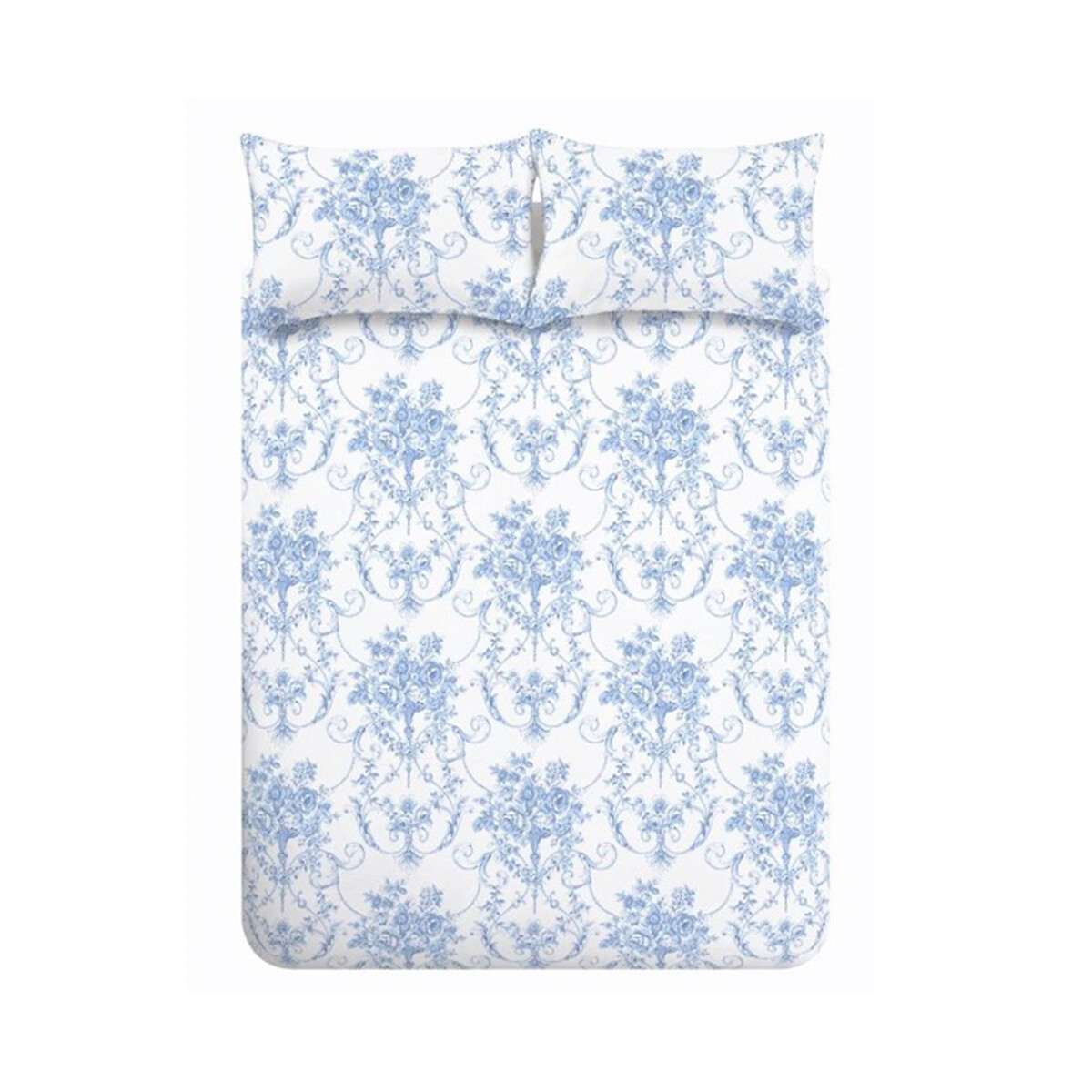 Antoinette Damask Reversible Duvet Cover And Pillowcase Set blue, CATHERINE LANSFIELD