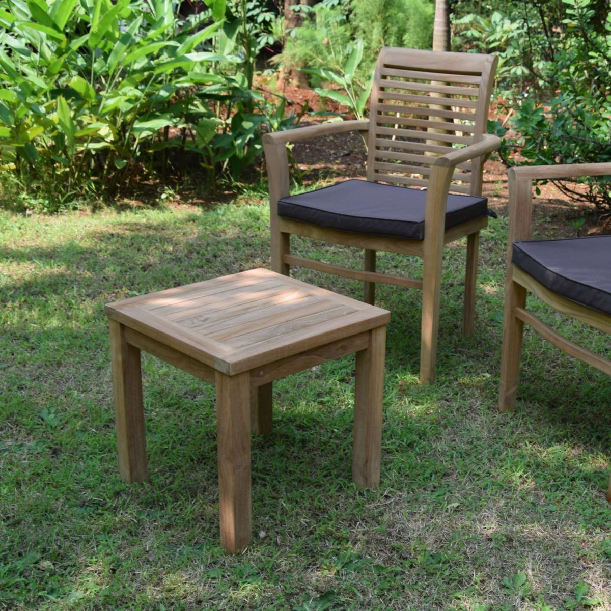 Table basse d'appoint carrée en teck massif 45 x 45 cm - COFFE naturel, TECK ATTITUDE