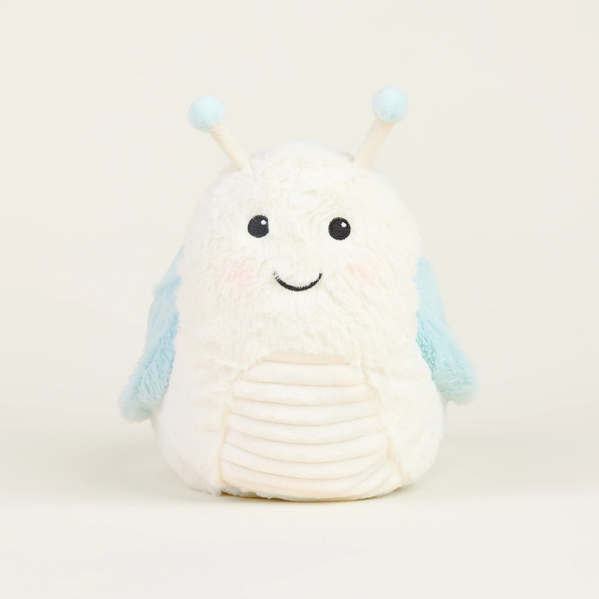 Peluche Bouillotte Escargot blanc et bleu, WARMIES