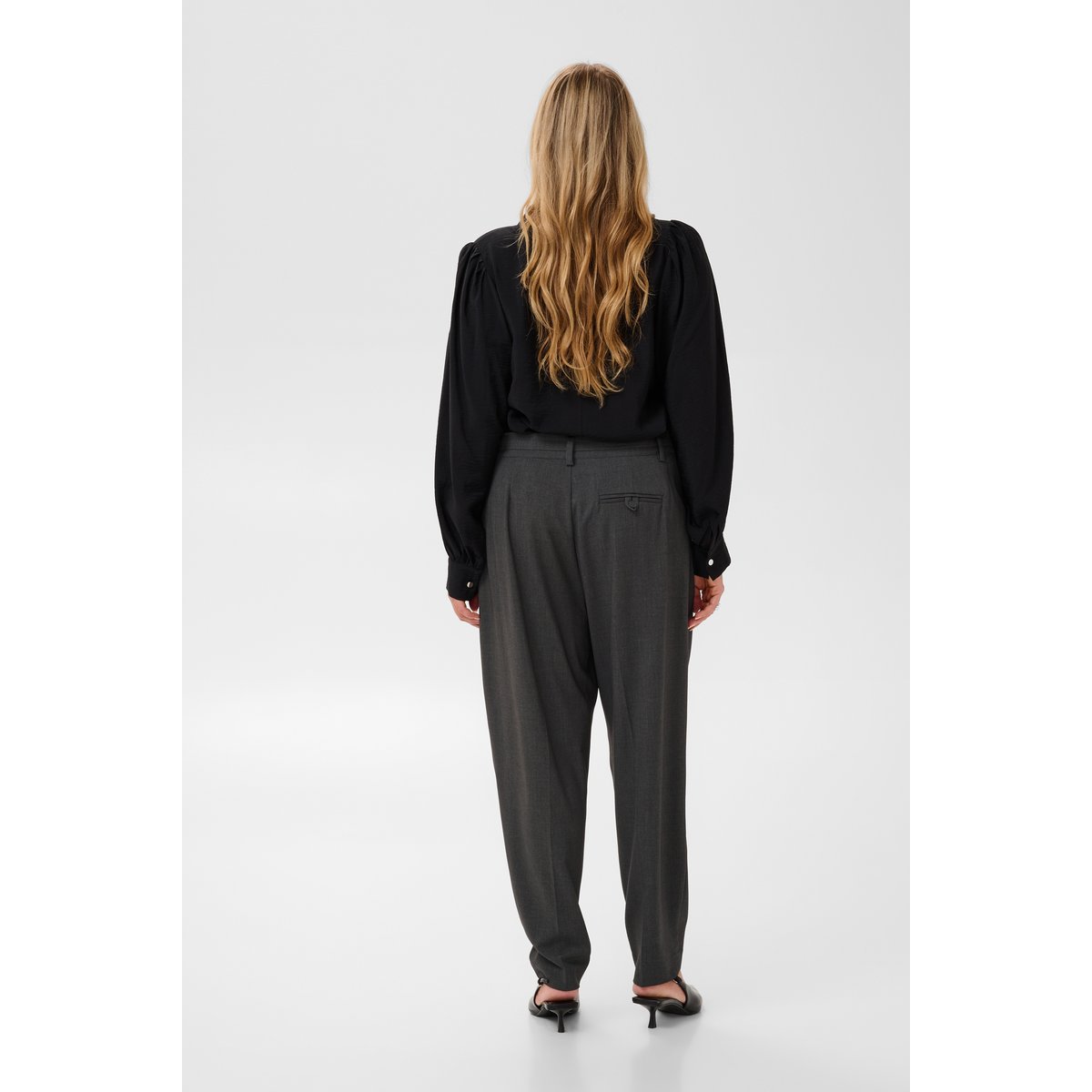 Pantalon de costume gris dark grey melange, KAFFE CURVE