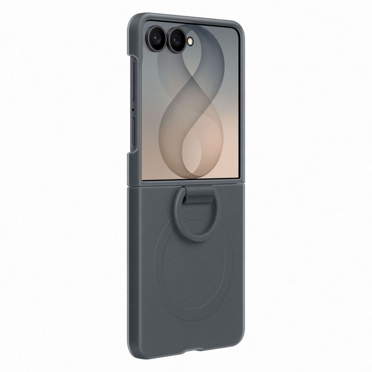 Coque Flip8 silicone anneau magnetique Noir couleur unique, SAMSUNG