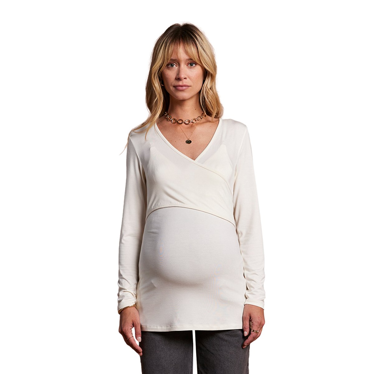 Lot de 2 tee-shirts grossesse et allaitement Fiona écru, ENVIE DE FRAISE