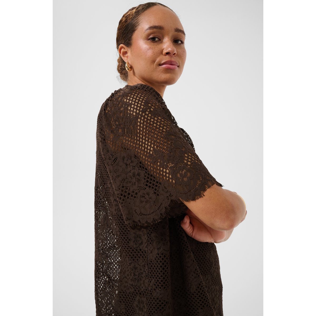 Blouse à manches courtes marron coffeebean, KAFFE
