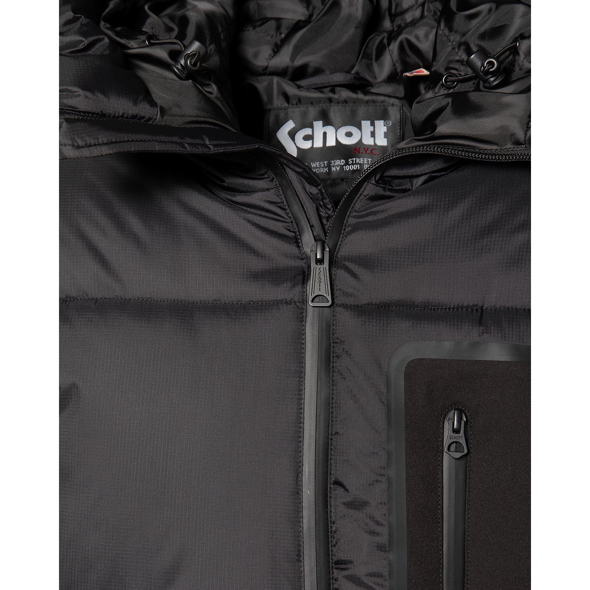 Parka longue à capuche noir, SCHOTT