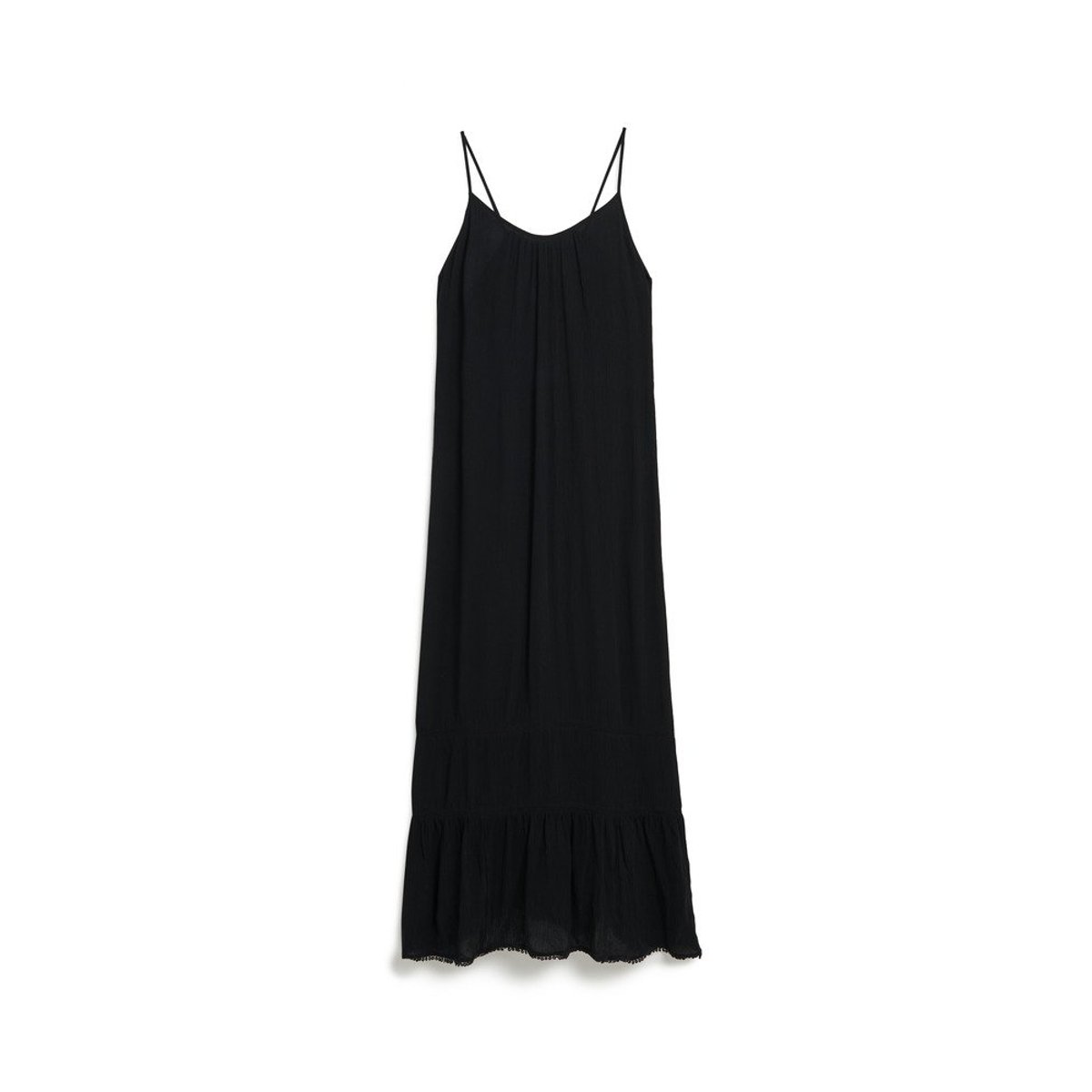 Robe longue dos nu à nouer noir, SUPERDRY