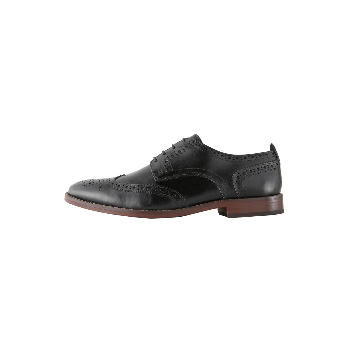 Chaussures richelieu en cuir contrastant noir, NEXT