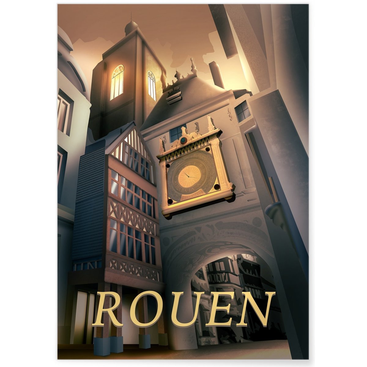 Affiche ville Rouen blanc, L'AFFICHERIE