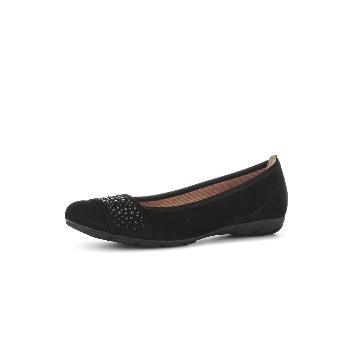 Ballerines en cuir à talon décroché noir velours, GABOR