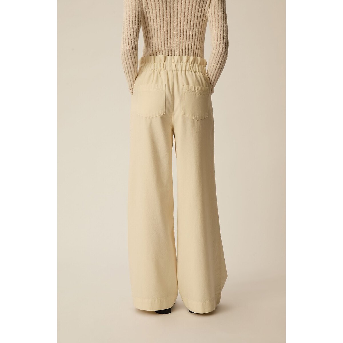 Pantalon large à pinces, LOULOU 2 crème, DES PETITS HAUTS