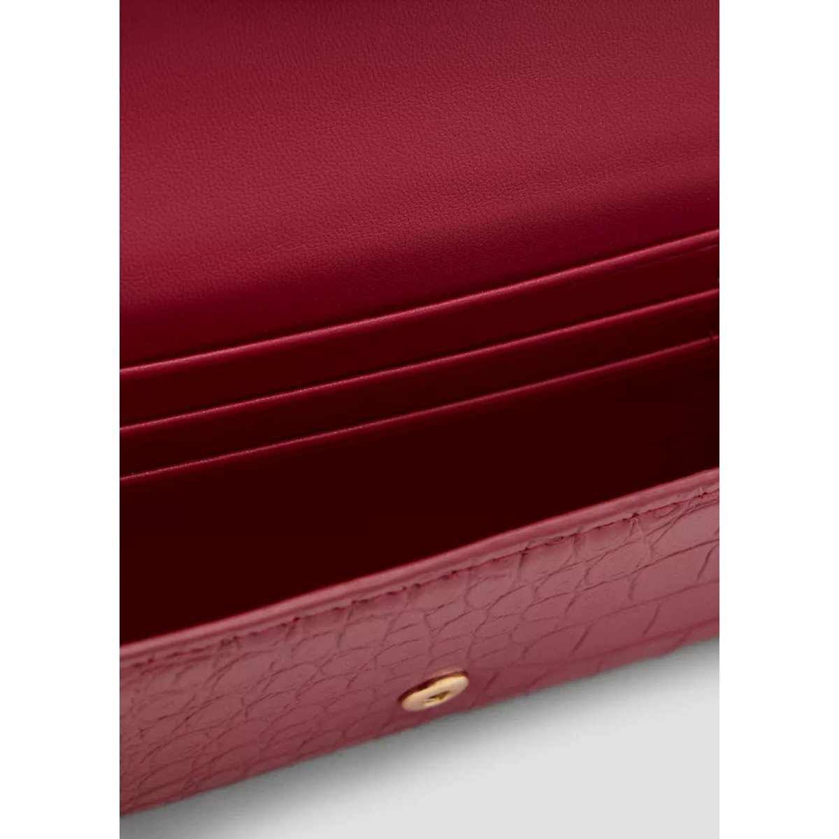 Portefeuille effet croco rouge, MANGO
