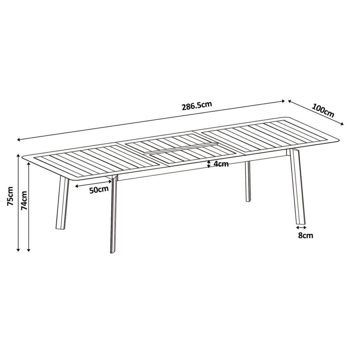 Table extensible de jardin 6/10p en aluminium Kaki clair HAVANA kaki clair, WILSA GARDEN