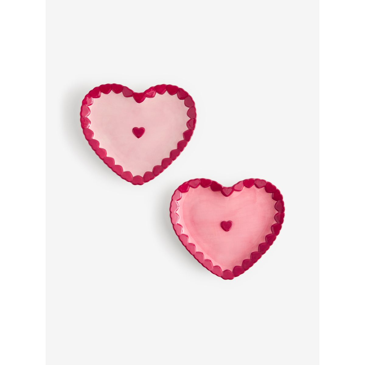 Petite assiette à motif cœur, lot de 2 rose, NEXT