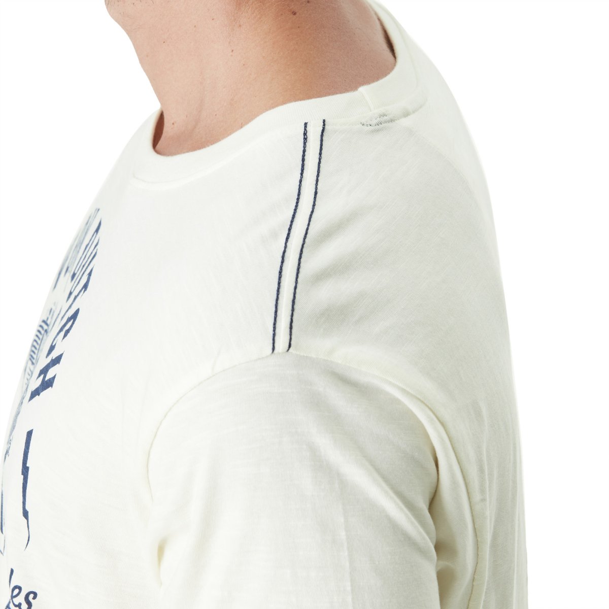 Tee Shirt en coton RULES ecru/bleu, VON DUTCH