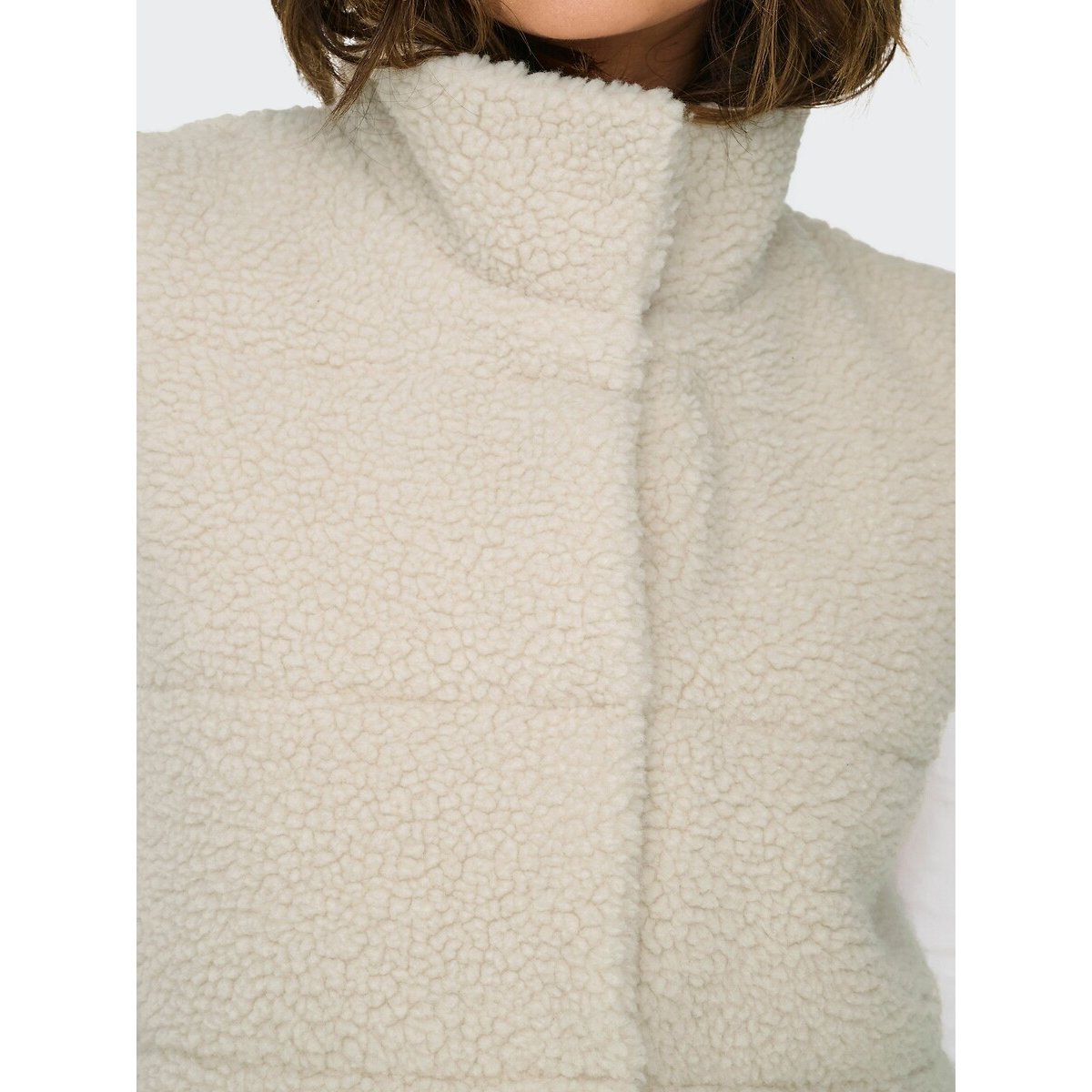 Piumino senza maniche in sherpa ecru , ONLY
