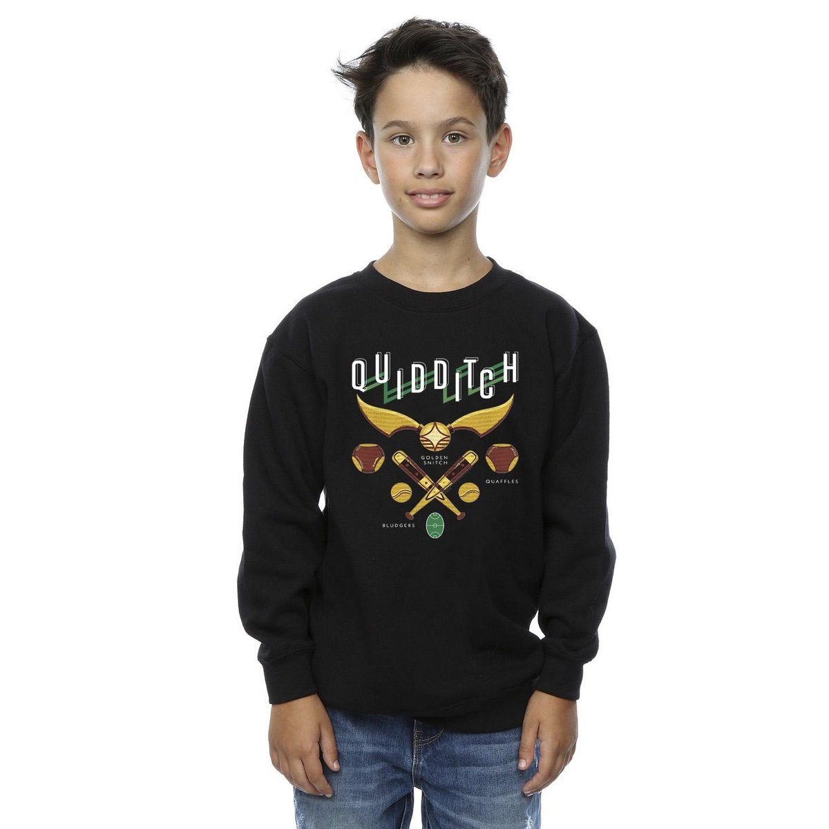 Sweat QUIDDITCH BLUDGERS QUAFFLES noir, HARRY POTTER