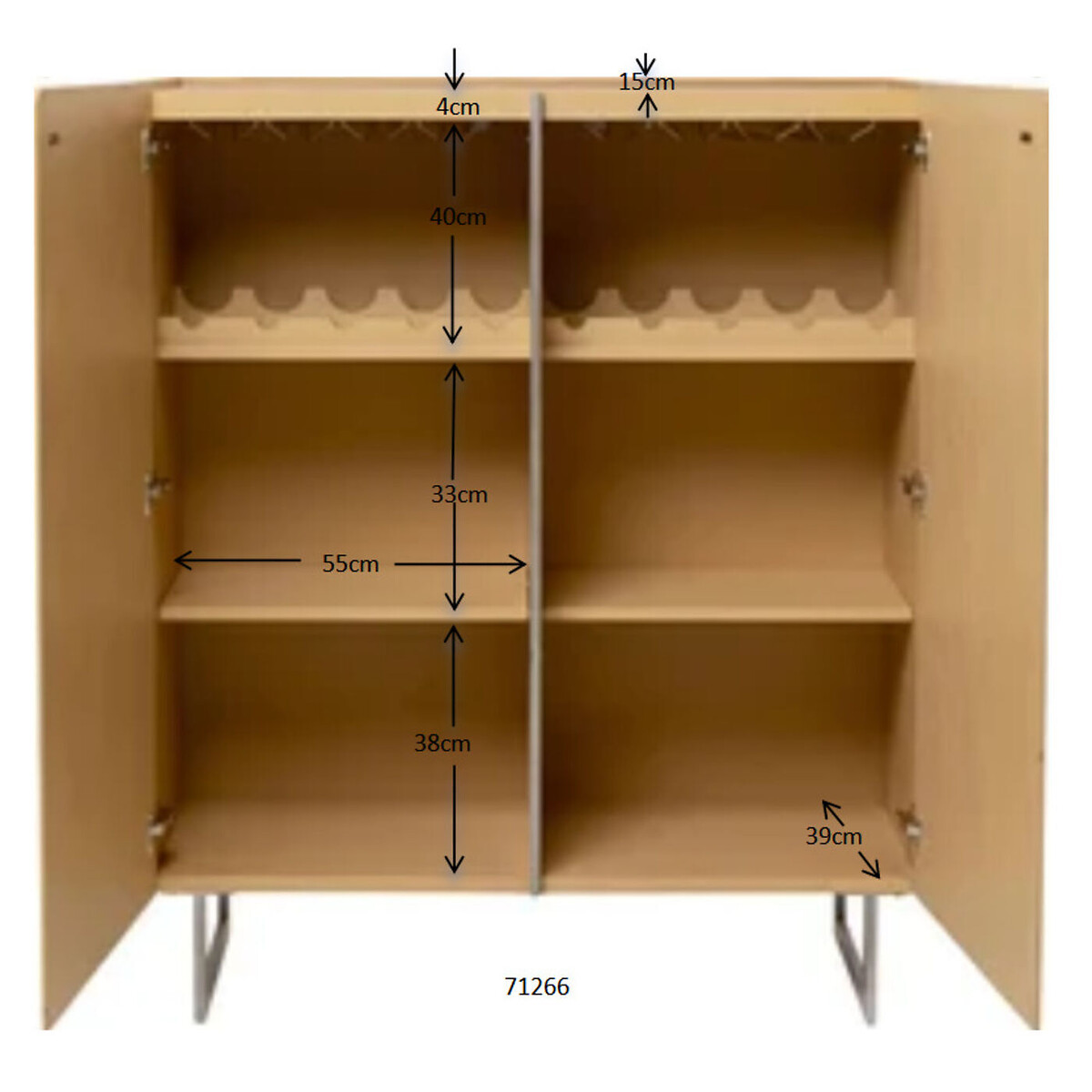 Coffre Bar Giulio 115x142cm naturel, KARE DESIGN