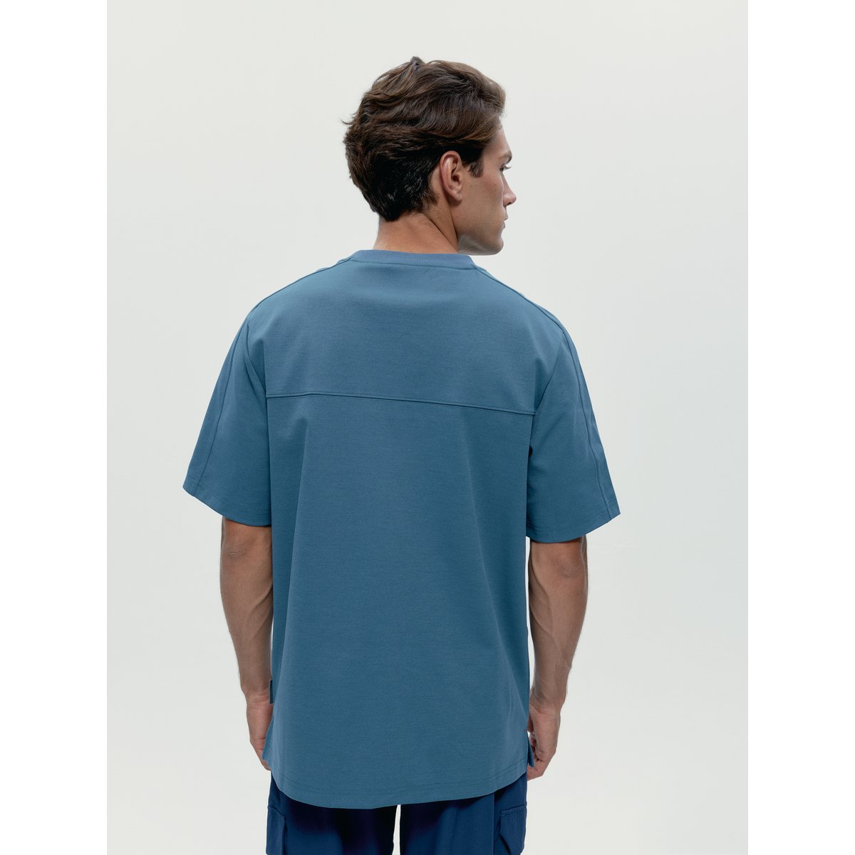 T-shirt de sport homme Tirreno Manches courtes coupe oversize bleu urbain, BORN