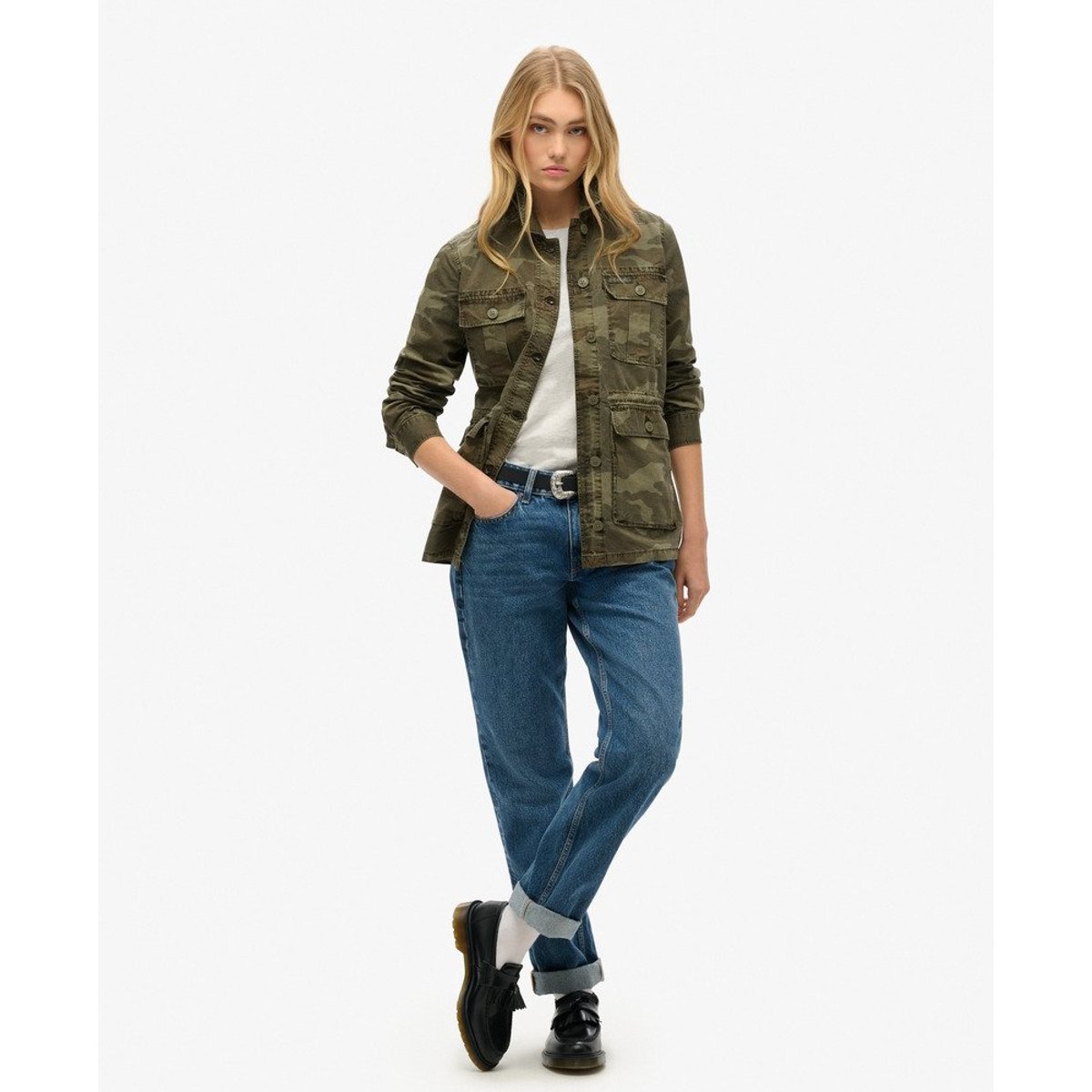 Veste militaire brodée camouflage délavé, SUPERDRY