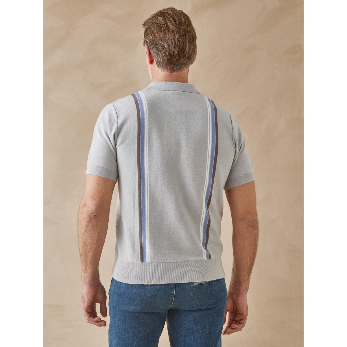 Pull polo zippé homme gris, DAXON