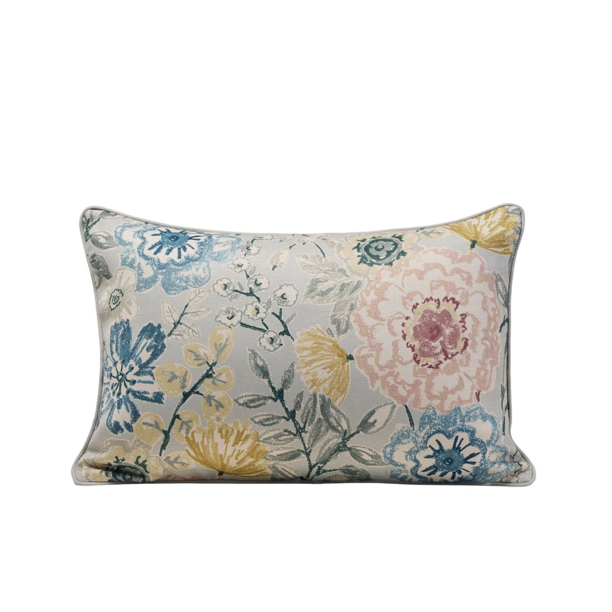 Housse De Coussin en Imprimé floral FLORABEL bleuté et multicolore, MADURA