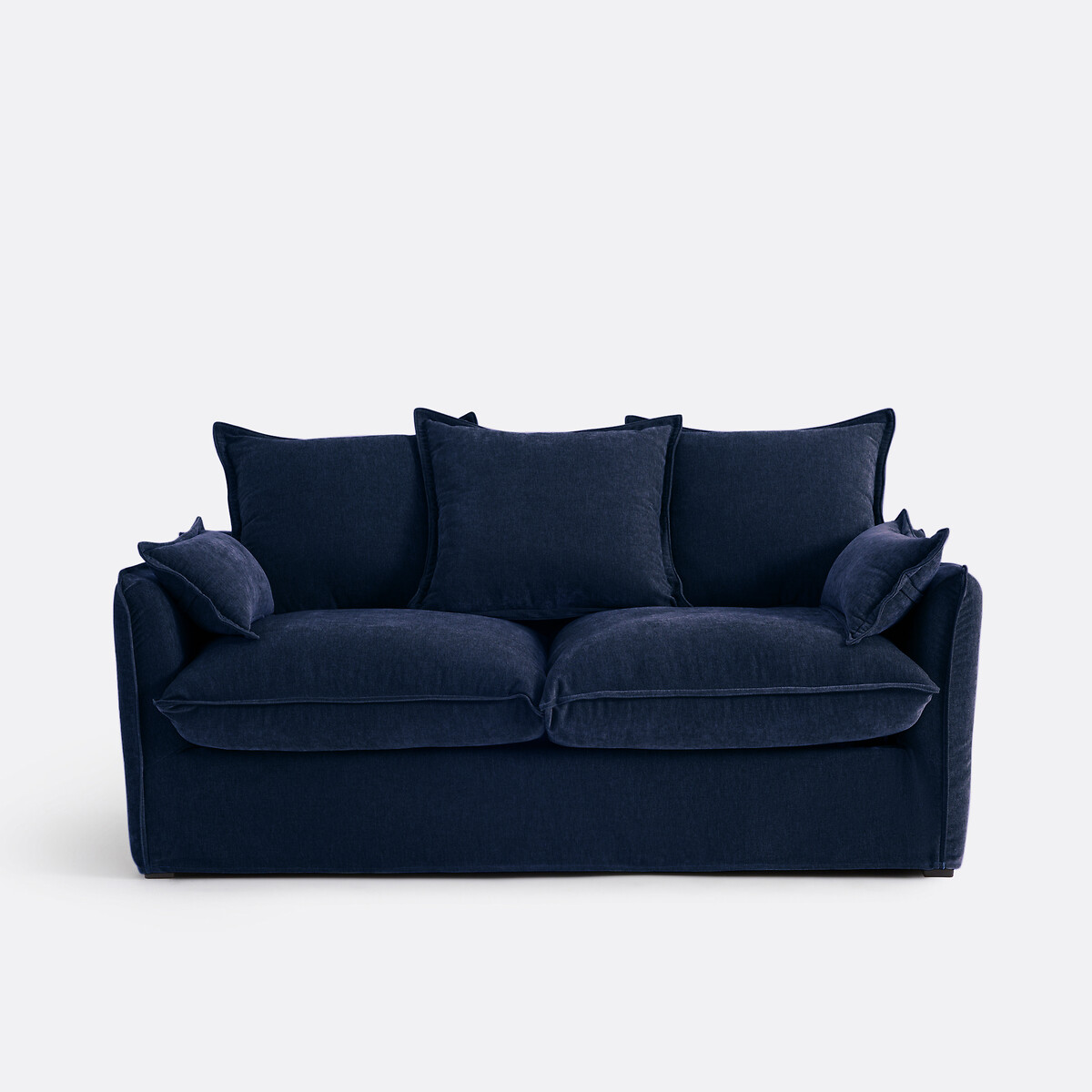Canapé convertible, 2 ou 3 places, déhoussable, polyester chiné, ODNA bleu nuit, LA REDOUTE INTERIEURS