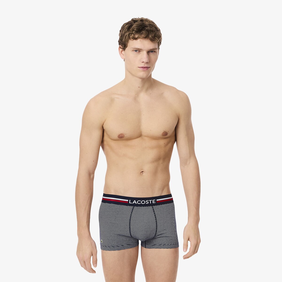 Lot de 3 boxers courts coton stretch bleu-525, LACOSTE
