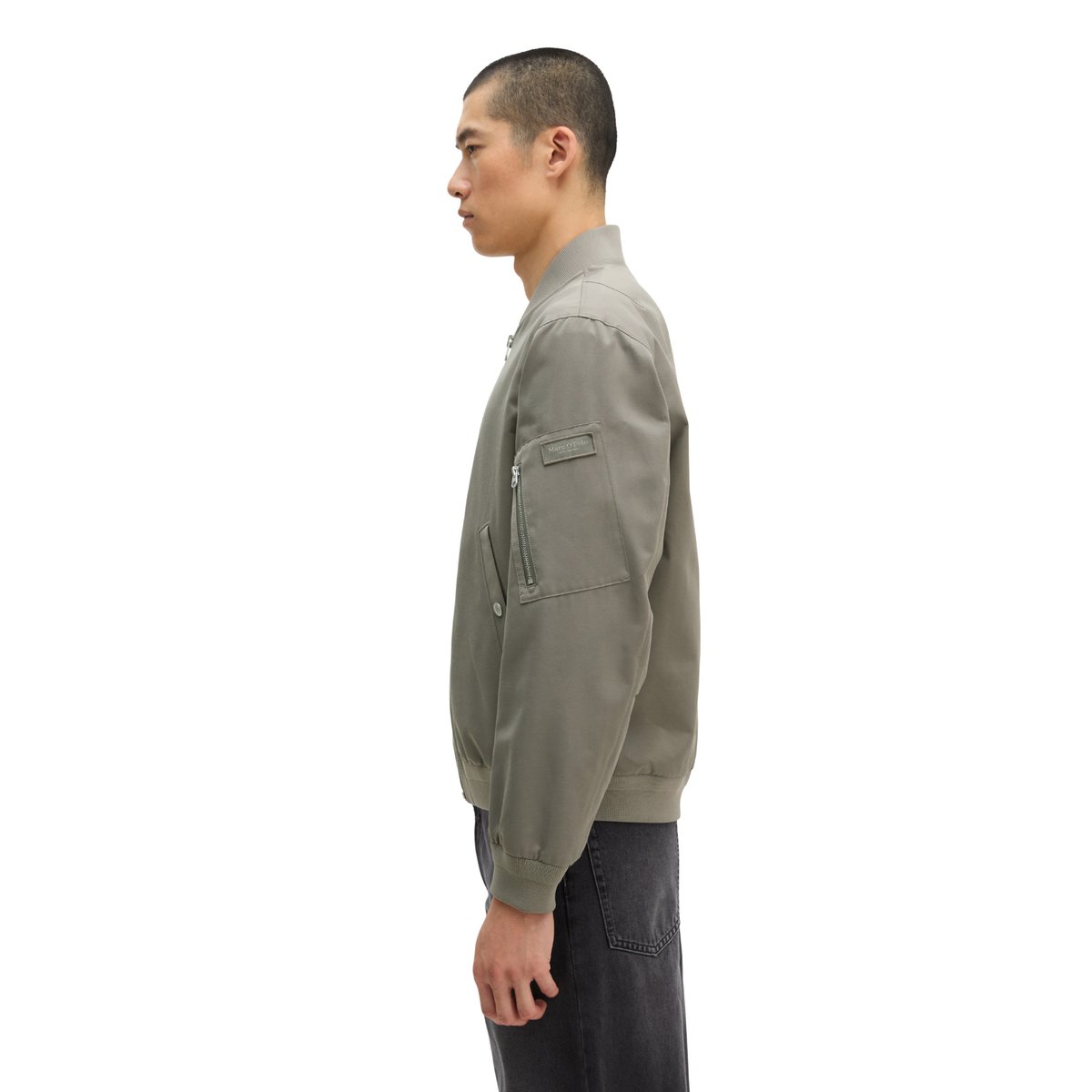 Blouson régulier avec poche zippée sur la manche gris, MARC O'POLO