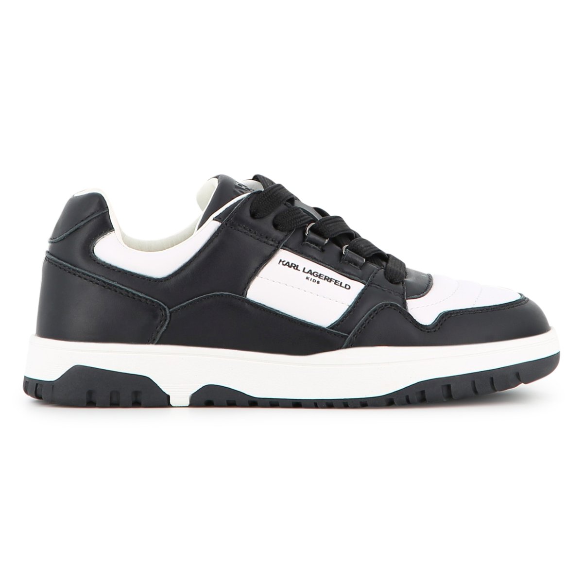 Baskets basse à lacets noir blanc, KARL LAGERFELD KIDS