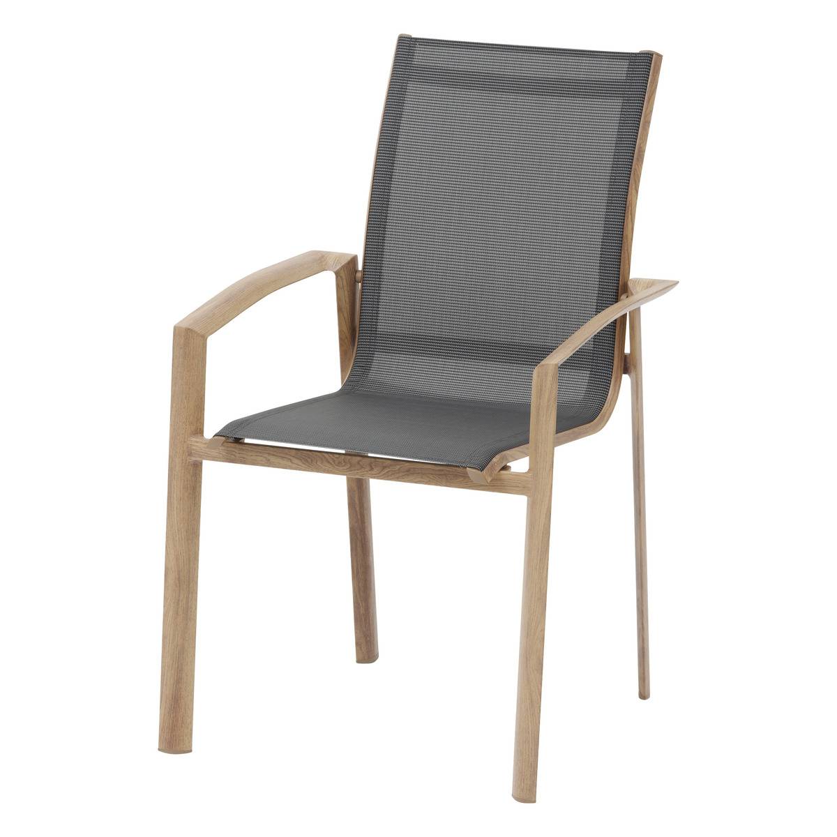 Fauteuil de jardin empilable AXANT gris poivre, HESPERIDE