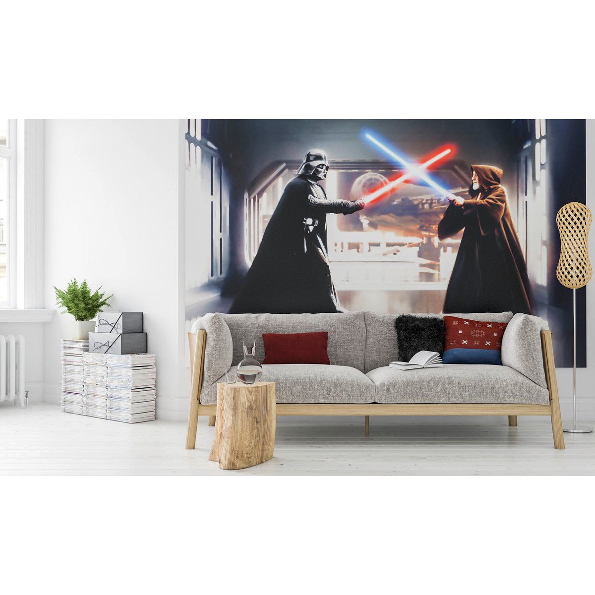 Papier peint Komar - Star Wars Vader vs. Kenobi - 300 x 200 cm multicolore, HEXOA