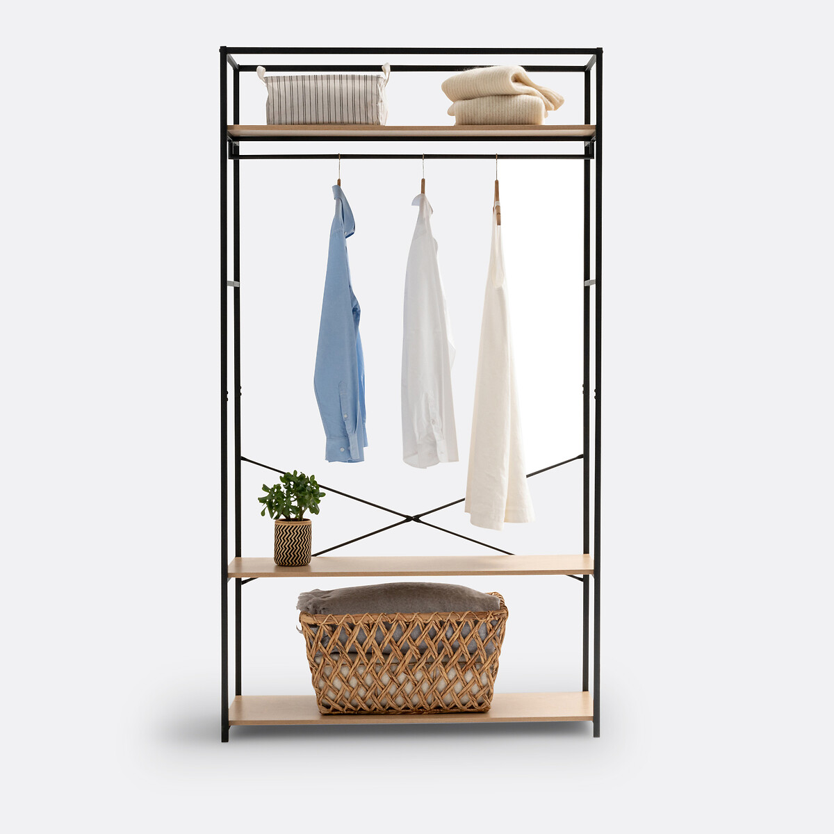 Módulo de armario an. 110 cm, Adarbi negro/madera, LA REDOUTE INTERIEURS