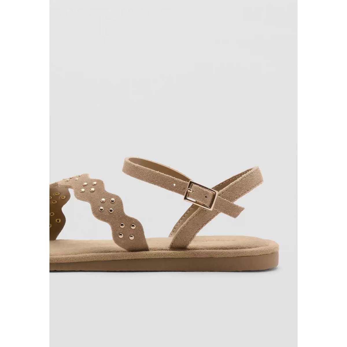 Sandales lanières cuir sable, MANGO KIDS