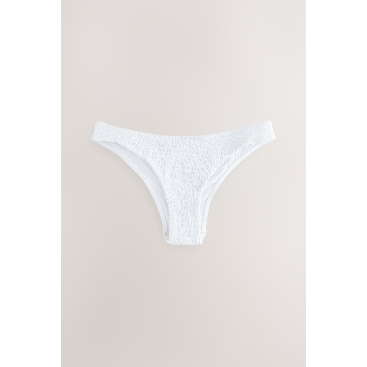 Bas de bikini brésilien échancré blanc froncé blanc, NEXT