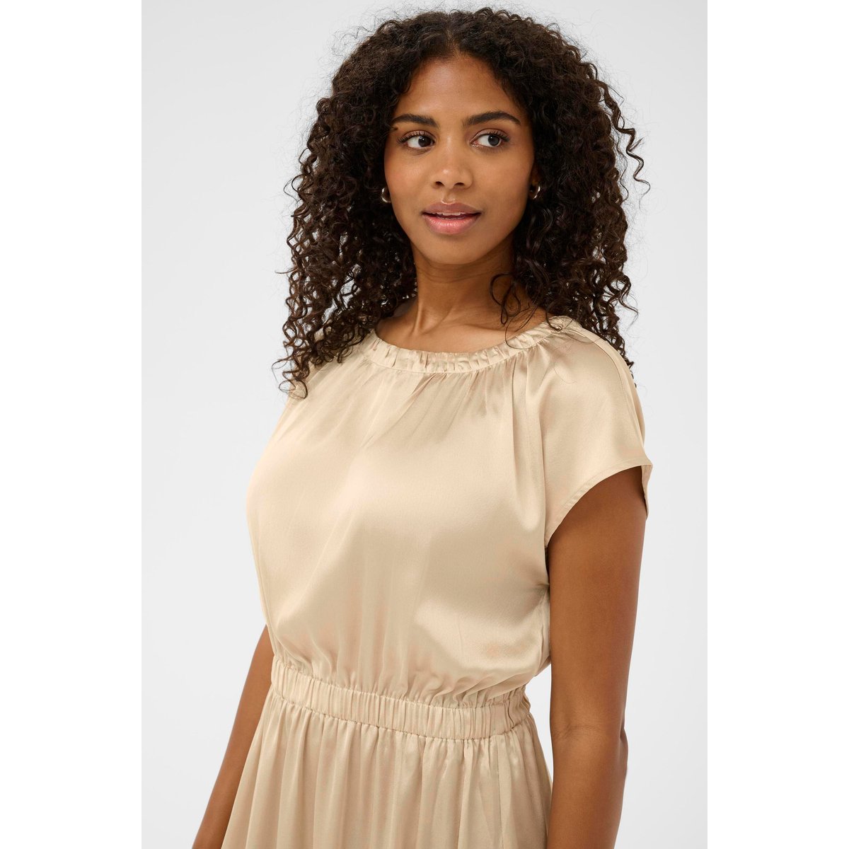 Robe maxi beige oxford tan, KAFFE